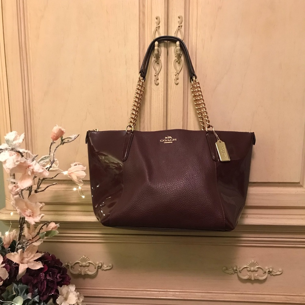 Coach Patent and Pebble Leather Tote